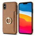 thumbnail image 6 of Mantto for iPhone X / XS Wallet case with [360°Rotation Ring Kickstand]【RFID Blocking】 Credit Card Holder, PU Leather Phone case Cover Women Men For iPhone X / XS, Brown, 6 of 9