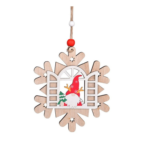 Advancent Decoración del árbol de Navidad Suministros de vacaciones Accesorios para el hogar Colgador de puerta Artesanía de Tamaño Kits de decoración para fiestas Forma de copo de nieve