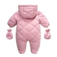 thumbnail image 3 of Hotiary Infant Baby Jumpsuit Outfit Toddler Snowsuit Winter Coat Fleece Hooded Romper Jumpsuit Boys Girls Onesie Warm Bodysuit for 6-24 Months, 3 of 8