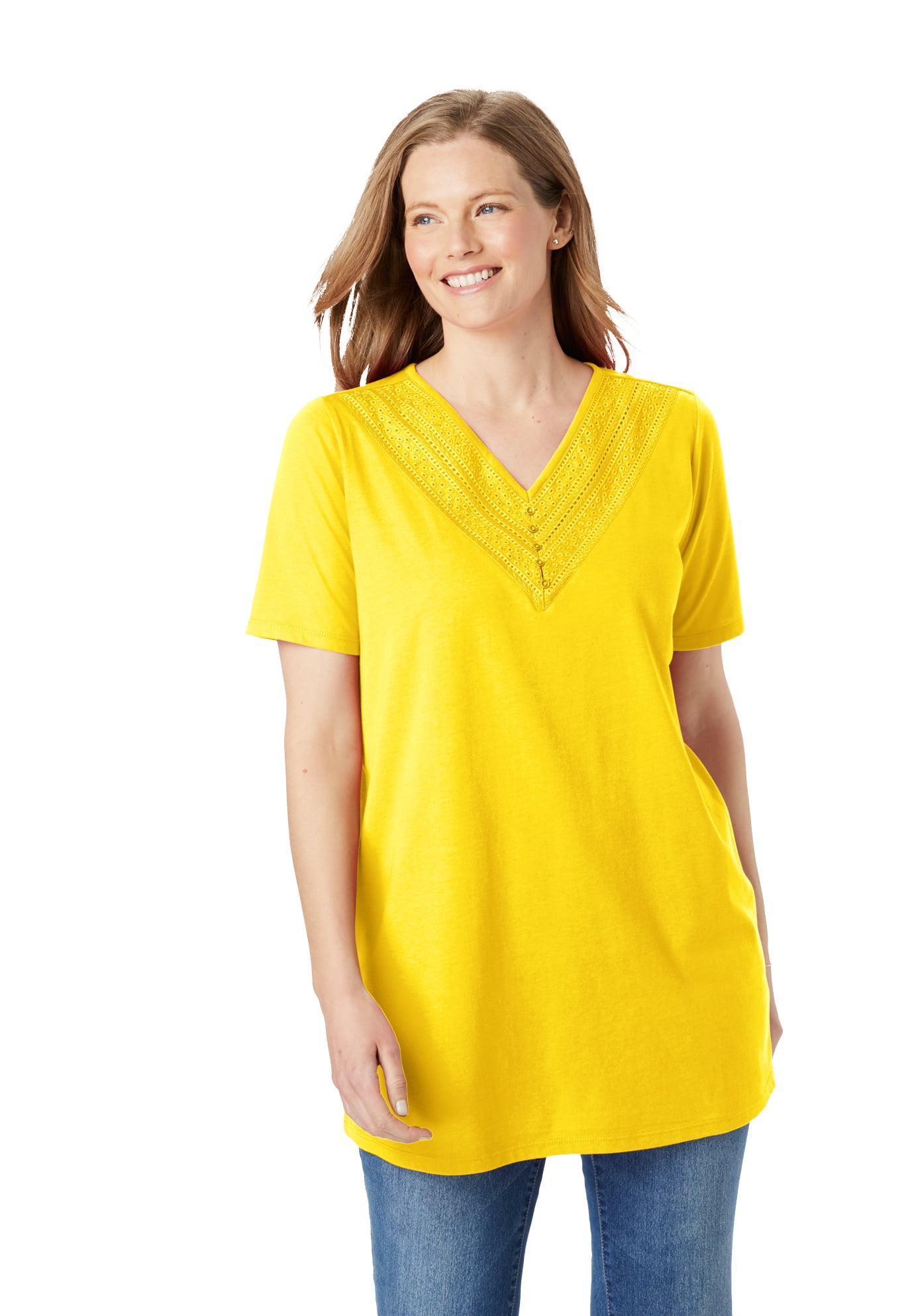 Download Woman Within - Woman Within Women's Plus Size Eyelet V ...