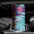 thumbnail image 3 of 20oz Colorful Tropical Leaf Pattern Skinny Tumblers Stainless Steel Tumbler with Lid and Straw,Vacuum Insulated Double Wall Travel Tumbler Cups with Cleaning Brush for Coffee,Tea, 3 of 6