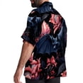 thumbnail image 3 of Bats Men's Button Down Hawaiian Poplin Shirt Summer Beach Printed Casual Short Sleeve Unisex Shirts, 3 of 6