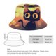 thumbnail image 2 of Fiesta del Gato Negro Sombrero bucket para adultos, gorra de protección solar, sombrero de pescador plegable para viajes al aire libre, pesca y actividades de verano, 2 of 6