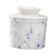 thumbnail image 2 of Mantequera para mantequilla fresca untable. Mantequera de porcelana para hoteles. Mármol azul, 2 of 9