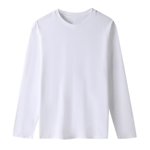 FAIWAD Women Long Sleeve Round Neck Solid Color Top Casual Plus Size Basic Pullover Tops