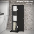 thumbnail image 6 of Toilet Paper Cabinet Christmas Gift Small Bathroom Corner Floor Cabinet with Doors and Shelves Thin Storage Bathroom Organizer for Paper Shampoo Black, 6 of 10