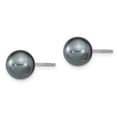 thumbnail image 7 of 925 Sterling Silver Rhodium-Plated 8-9mm White /Black Imitation Shell Pearl Post 3 Earring Set, 7 of 7