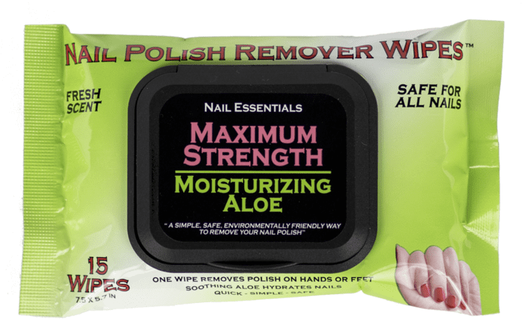 Nail Essentials Brand - Nail Polish Remover Wipes - Moisturizing Aloe (15 Count - 3 Month Supply)