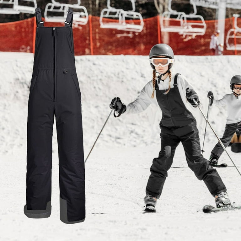POINTERTECK Insulated Snow Bibs Waterproof Winter Ski Pants Snowboarding Overalls for Mens Womens Kids Black Kid Walmart