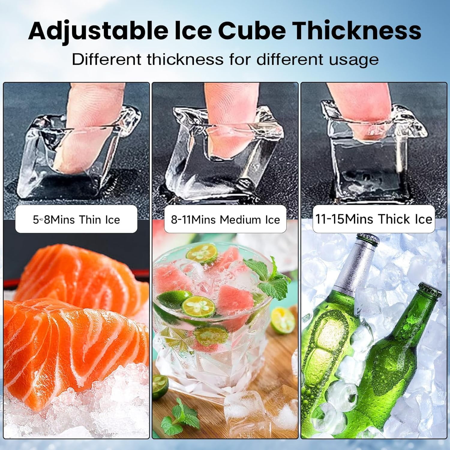 Ecojoy Commercial Ice Maker 550 Lbs/24H, 360 Lbs Large Storage Air-Cooled Commercial Ice Machine