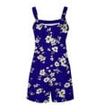 thumbnail image 4 of Hvot&aat Women's Summer Casual Loose Rompers Holiday Boho Floral Printing Shorts Fit Adjustable Strap Shorts with Pockets, 4 of 4