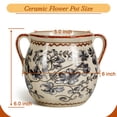 thumbnail image 6 of BUYMAX Slate Gray Retro Planter with Handles, Ceramic Flower Pot with Drainage Hole, Modern Vintage Indoor Outdoor Decorative Pot, 6 of 9