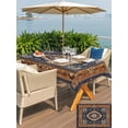 thumbnail image 6 of 60x120 Inch Outdoor Tablecloth with Umbrella Hole Zipper Rectangle Blue Burnt Orange Boho Rectangular Tablecloths Outside Waterproof Antique Southwestern Tribal Patio Table Cover for Picnic Party, 6 of 8