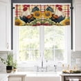 thumbnail image 5 of Rooster Chicken Valances for Windows Sunflower Watercolor Art Vintage Farm Rod Pocket Curtain Valance Window Treatment Short Curtains for Kitchen Living Room, 42"x12", 5 of 5