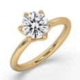 thumbnail image 2 of 1 Carat Round Cut Lab Grown Diamond 6 prong Solitaire Engagement Ring 14K Yellow Gold, 2 of 4