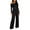 Black, variant on CharmCyan Women’s Off Shoulder Long Sleeve Ruched Wide Leg Jumpsuit Stretchy Pullover One Piece Outfit for Casual or Daily Wear Black L