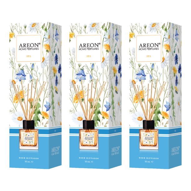 Difusor Aromático AREON Home Perfumes Spa con Varillas 50 ml para Hogar y Oficina 3 PACK
