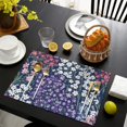 thumbnail image 3 of Pioneer Flower Floral Print Pattern Summer Placemats Table Placemats Set Of 6-Linen Kitchen Washable Placemats Table Mats 12x18 Inch Non-Slip Heat Resistant, 3 of 5