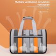 thumbnail image 4 of Spacious Foldable Pet Travel Carrier for Cats & Small Dogs - Grey-Orange M Size, 360° Breathable Mesh, Lightweight Portable Design with Versatile Carrying Options, Safe & Easy-to-Clean Pet Handbag, 4 of 6