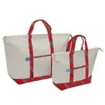 thumbnail image 4 of Chill Out! Canvas Boat Soft Sided Cooler Tote Set, Cream with Palid Detailing, 4 of 6