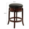 thumbnail image 5 of Sabi 24 inch Swivel Counter Stool, Solid Wood, Faux Leather, Brown, Black, 5 of 5