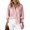 *Pink, variant on ClodeEU Women's Lapel Collar Button Down Striped Long Sleeve Shirt,Casual Loose Blouse ,Women's Plus L