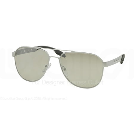 Prada 0PR 51RS Sun Full Rim Pilot Unisex Sunglasses - Size 60 (Grey Mirror / Grey Mirror Silver)