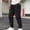 Black, variant on Men's Casual Solid Pants With Drawstring And Multiple Pockets Small Leg Pants