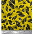 thumbnail image 1 of Soimoi Yellow Satin Silk Fabric Star Anise & Fruits Print Fabric by the Yard 42 Inch Wide, 1 of 1