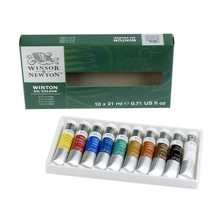 Winsor & Newton Winton Oil Color Set, 0.7 Ounce Tubes, Assorted Colors, Set of 10