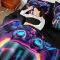 thumbnail image 4 of Castle Fairy Teens Gradient Gamepads Bedding Comforter Set,Neon Lights King Bedding Sets, 4 of 8