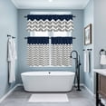 thumbnail image 4 of Navy Blue Grey Kitchen Curtains Valances and Tiers Set of 3 Herringbone Tier Curtains and Valance with Rod Pocket for Small Windows, 27.5"x24", 4 of 9