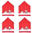 thumbnail image 1 of 4pcs Santa Clause Red Hat Cap Chair Seats Cover Christmas Dinner Table Party Decor, 1 of 7
