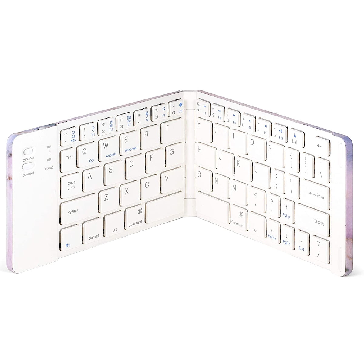 Fashionit U Speakers Boost Water-Resistant Portable Bluetooth Speaker with Selfie Remote Control, Bass, & Mic Travel Home Office Modern Bundle with Mini Folding Wireless Keyboard & Pebble Mouse
