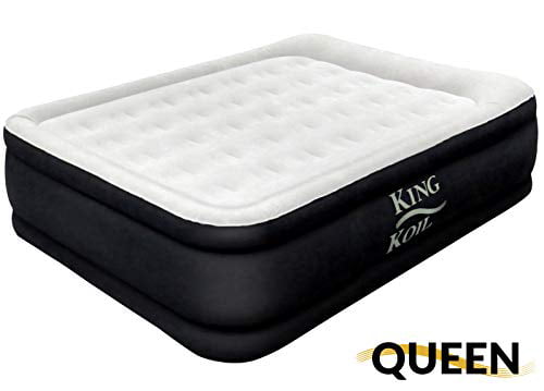 Black for sale online King Koil 29170 Queen Size Air Mattress with Built-in Pump 