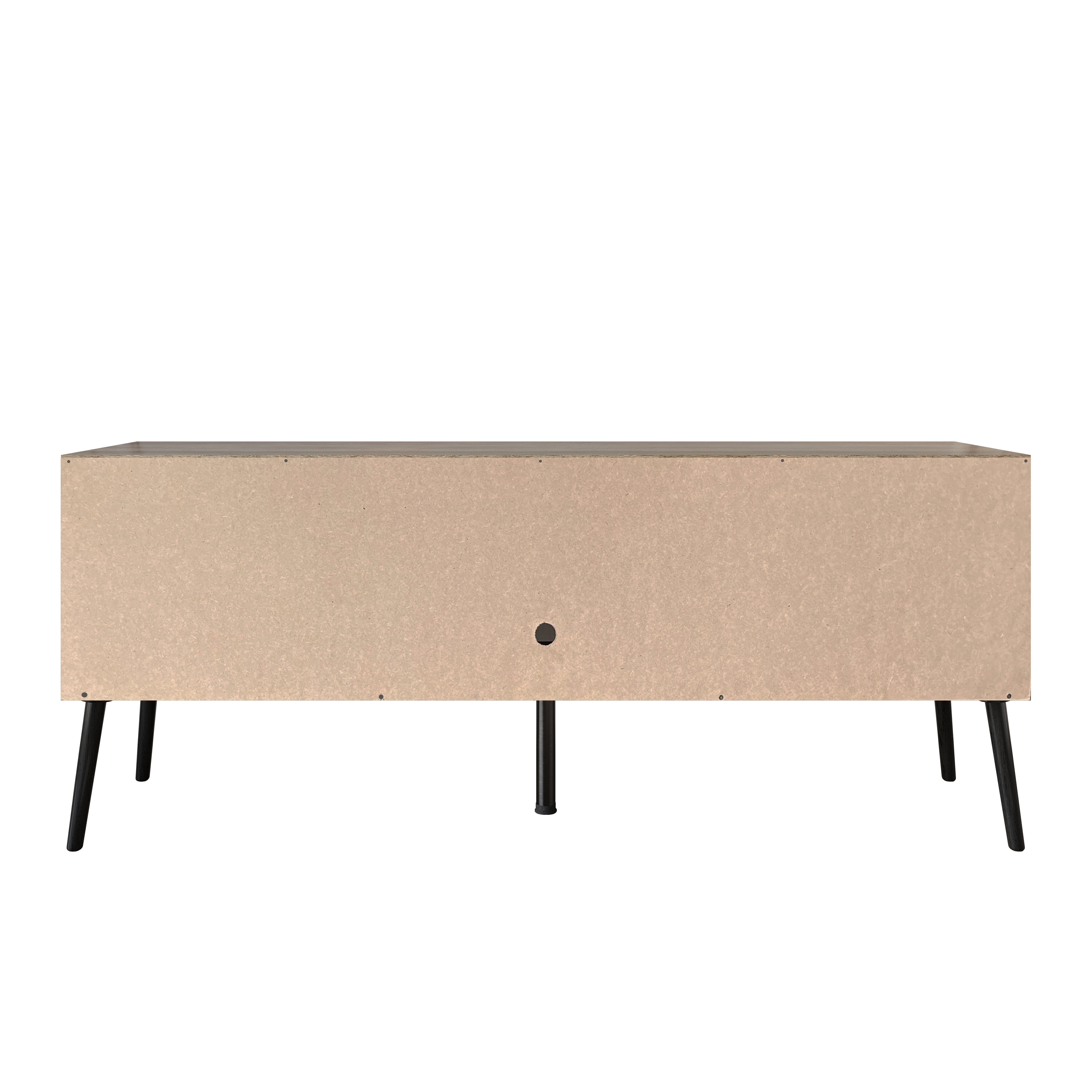 Home Design Dixon 63" TV Stand with Spacious Storage Compartments and Open Shelves, Modern Vintage Design for Living Room, Natural Oak