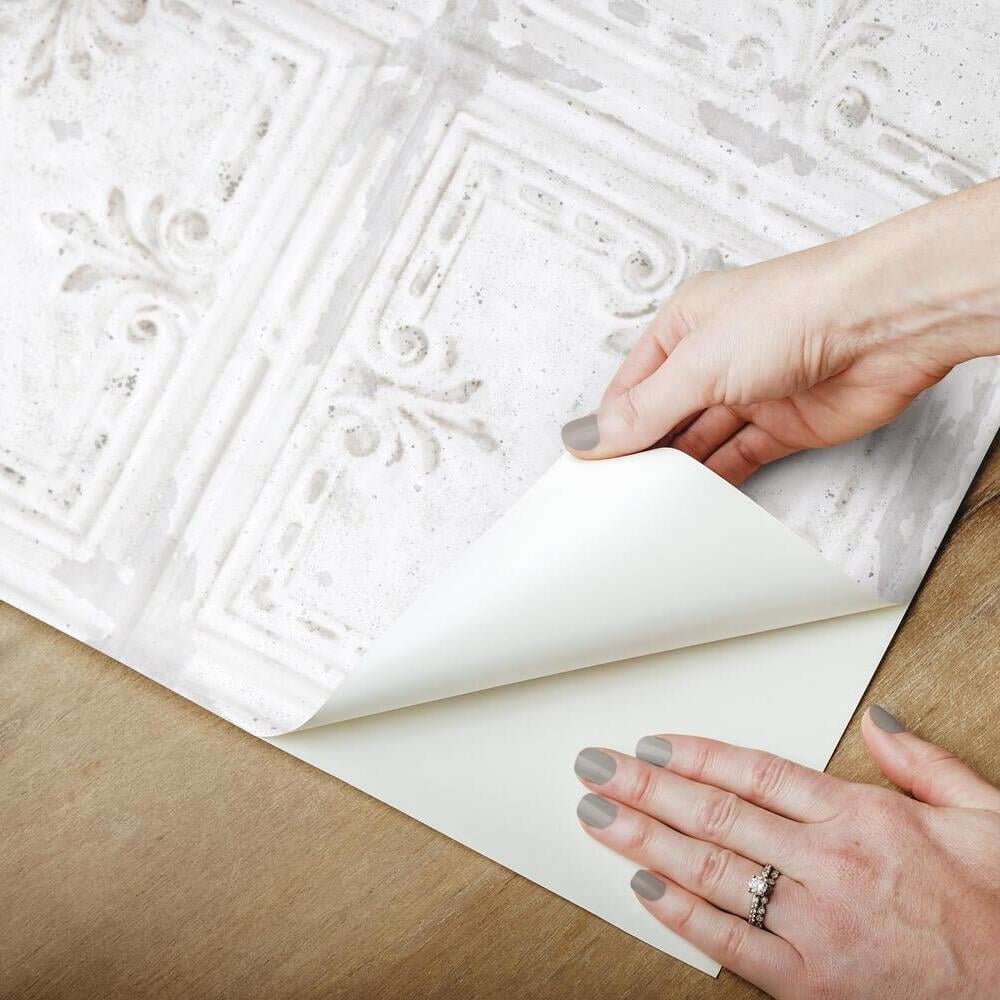 Tin Tile Peel and Stick Wallpaper