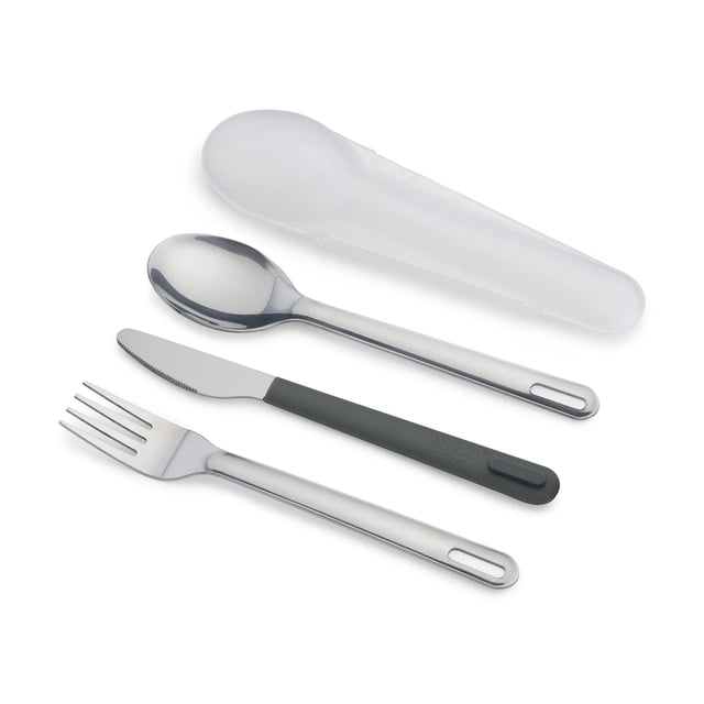 Joseph Joseph GoEatâ„¢ Stainless-steel Travel Cutlery utensil Set - Knife, Fork & Spoon, Green