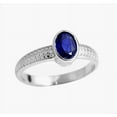 thumbnail image 2 of 925 Sterling Silver Blue Sapphire Gemstone Oval Shape Women Ring Christmas Gift , Engagement ,Ring, 2 of 5