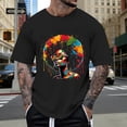 thumbnail image 2 of Mens Shirts Graphic Print Short Sleeve Crew Neck Soft Compression Shirt Men,Black,M, 2 of 4