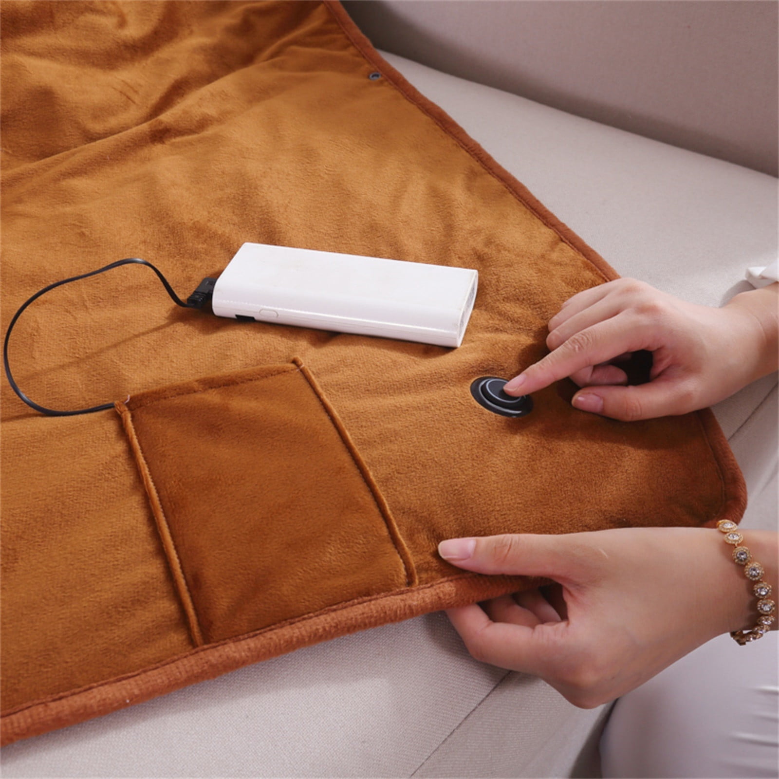 JeashCHAT Heated Blanket Shawl 5V Electric USB Blanket Winter Soft Comfortable Flannel Blanket Super Cozy Wearable Blanket for Home Travel Office, 40"x55"