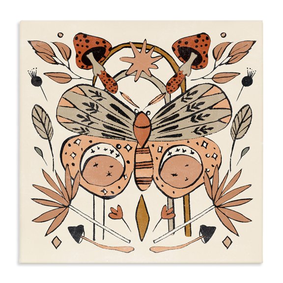Stupell Industries Eclectic Moth & Herbs Pattern Canvas Art, 30 x 30, by Melissa Wang