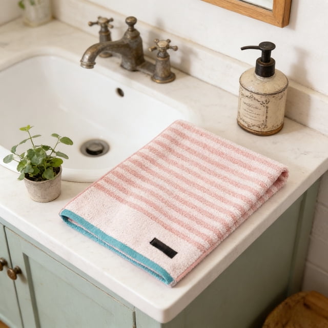 Dvkptbk polyester towel Striped Textile Face Towel Solid Color 30 x 14 Inches Adult Home Everyday Item