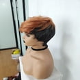 thumbnail image 3 of MesaSe Short Synthetic Wig Short Brown Black Two-color Wig Short Elven Haircut Wig Suitable For Women, 3 of 5