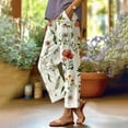 thumbnail image 2 of Bjutir Lightweight Summer Pants Women Waist Easy Pants Pants Trousers Long Pockets Printing Boho High Beach Pants Hot Pink L, 2 of 5