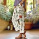 thumbnail image 1 of WILLBEST Pantalones Casuales de Cintura Fácil para Mujer con Bolsillos Largos y Estampado Bohemio para Salidas a La Playa. Chica, 1 of 4