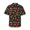 thumbnail image 3 of Fotbe Sweet Red Cherry Hawaiian Shirt For Men Unisex Summer Beach Casual Short Sleeve Cotton Linen Button Down Shirts-Medium, 3 of 9