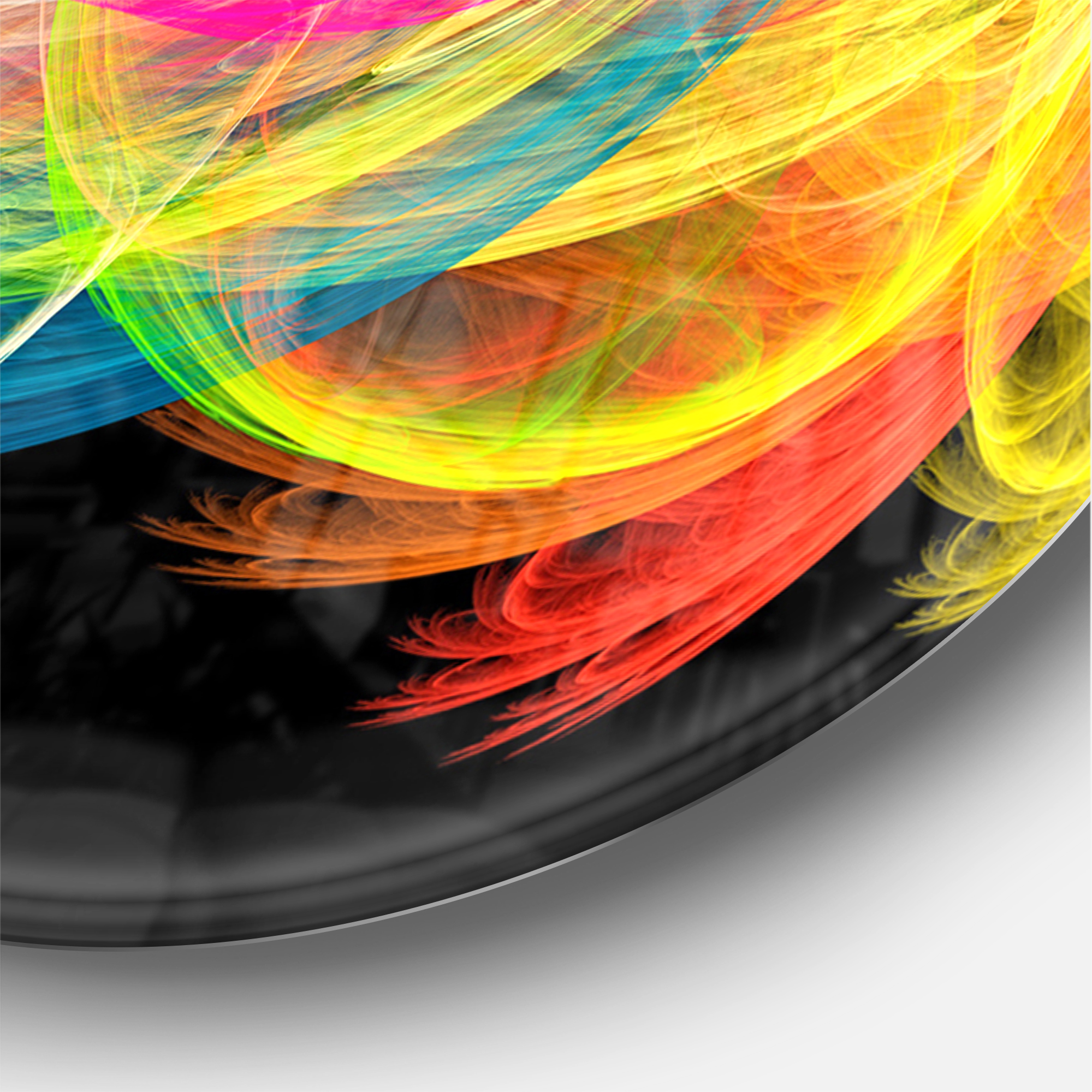 Designart 'Colorful Thick Strokes in Black ' Modern wall clock