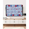 thumbnail image 5 of 4th of July Outdoor TV Cover 40 to 43 Inch Weatherproof, Blue Red Star Independence Day Blue Checkered 600D Oxford TV Covers with Waterproof Zipper, Outside Flat TV Screen Protector 40"Wx25"Hx4.5"D, 5 of 7