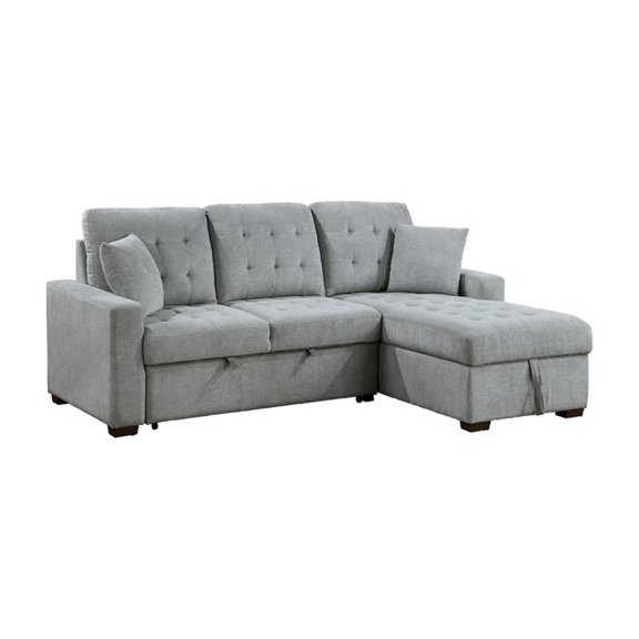 Lexicon Waitsfield Velvet 2-Piece Sectional with Right Chaise in Gray